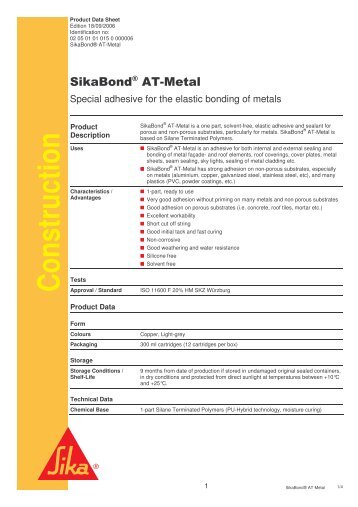 [PDF] SikaBond AT-Metal - Sika UK