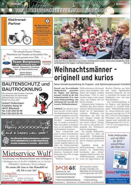 Stadt Anzeiger Dülmen Weihnachten