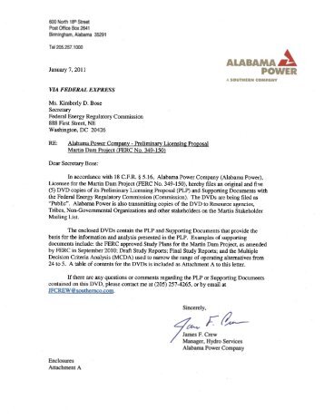 cover letter - Alabama Power