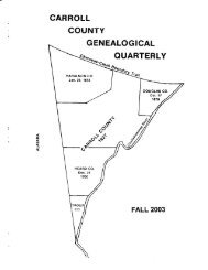 GENEALOGICAL - Carroll County Genealogical Society