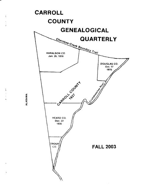 GENEALOGICAL - Carroll County Genealogical Society