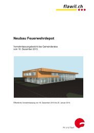 Neubau Feuerwehrdepot: Vernehmlassungsbericht des ... - Flawil