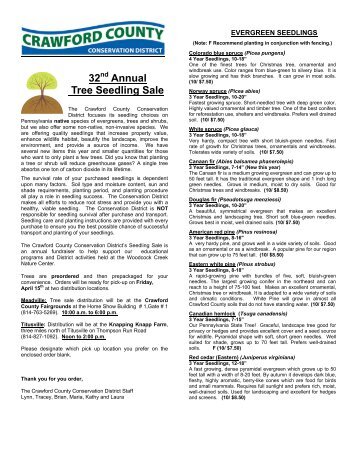 32nd Annual Tree Seedling Sale - Crawford County Conservation ...