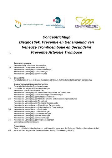 Conceptrichtlijn Diagnostiek, Preventie en Behandeling van ...
