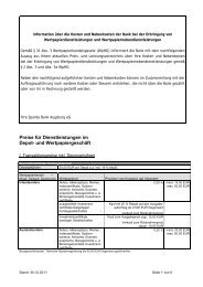 Preisverzeichnis Wertpapiergeschäft - Sparda-Bank Augsburg eG
