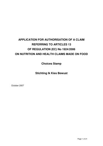 APPLICATION FOR AUTHORISATION OF A CLAIM ... - ROW