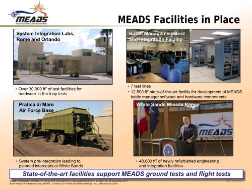 MEADS Program Update - The Medium Extended Air Defense System