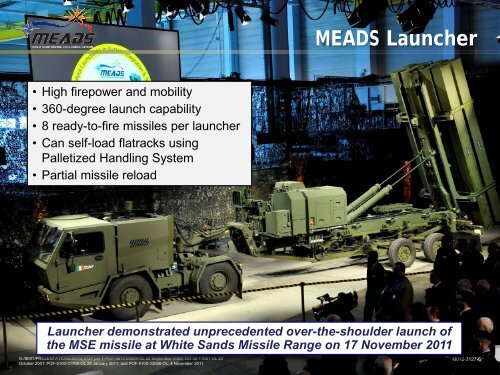 MEADS Program Update - The Medium Extended Air Defense System