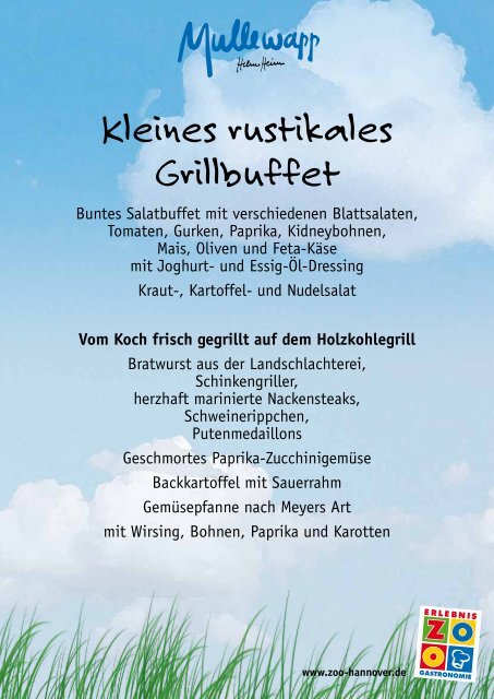 Kleines rustikales Grillbuffet - Zoo Hannover