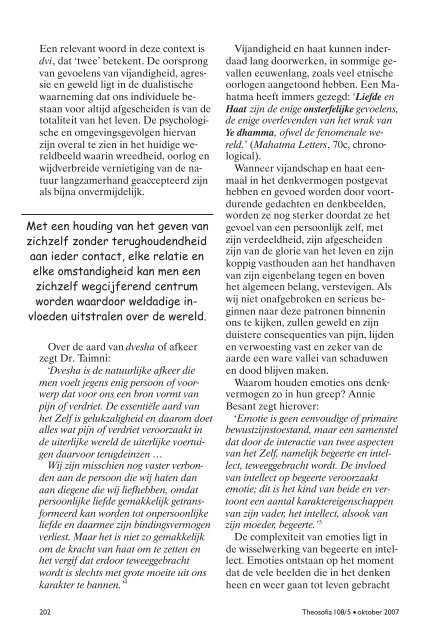Jaargang 108, nummer 5, oktober 2007 - Theosofische Vereniging ...