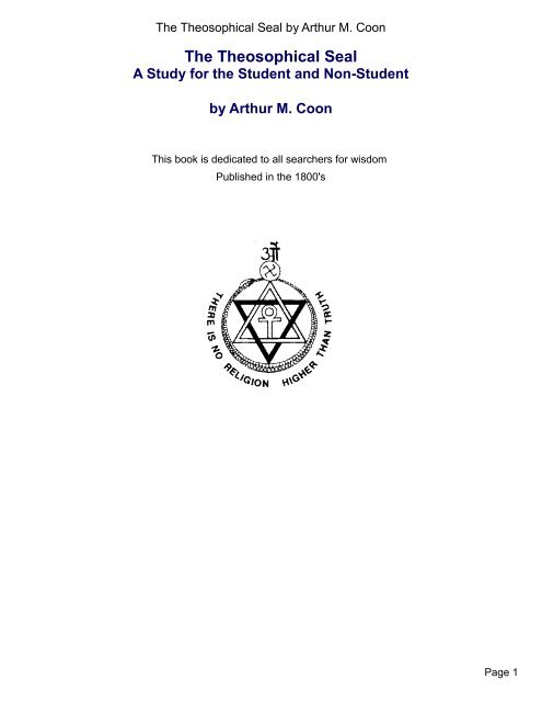 The Theosophical Seal - Canadian Theosophical Association