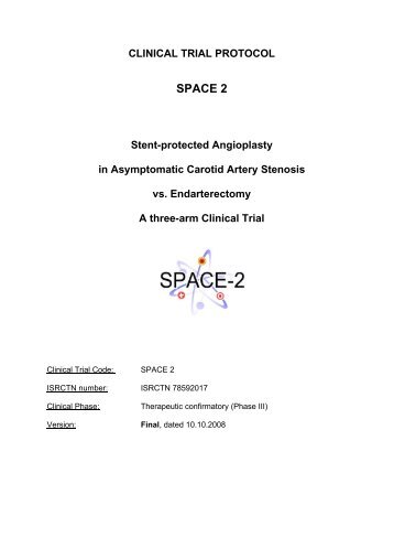 CLINICAL TRIAL PROTOCOL SPACE 2 Stent ... - SPACE-2 Studie