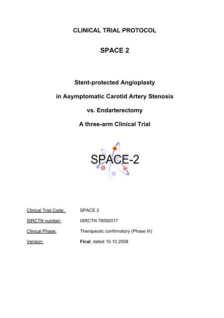 CLINICAL TRIAL PROTOCOL SPACE 2 Stent ... - SPACE-2 Studie