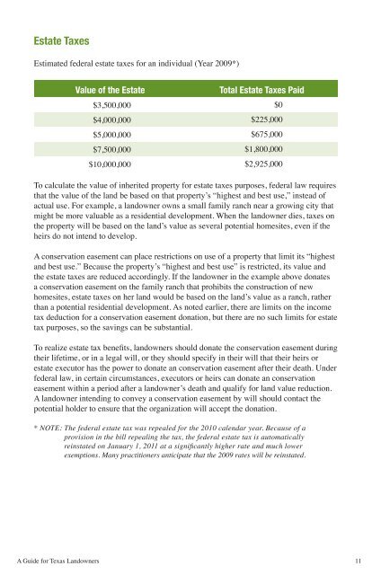 Conservation Easements, A Guide for Texas Landowners