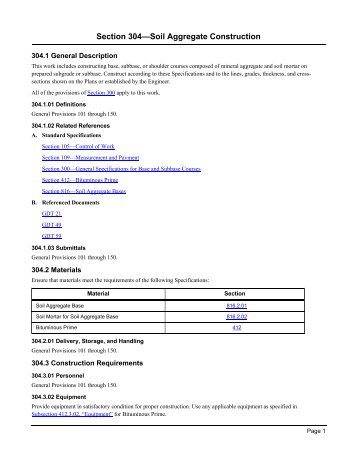 Section 304 Soil Aggregate Construction