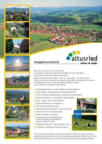 Gastgeberverzeichnis - Markt Altusried
