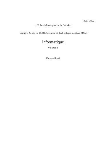 Chapitres 5 Ã  7 - Fabrice Rossi