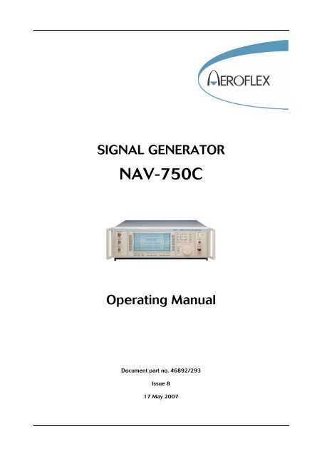 NAV-750C Operating Manual - Aeroflex
