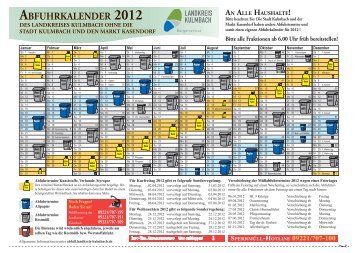 Abfuhrkalender 2012 Landkreis Kulmbach - Gemeinde Himmelkron
