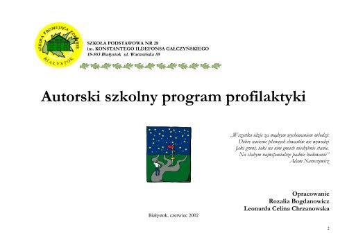 Program profilaktyczny (pdf) - sp28_bialystok.republika.pl