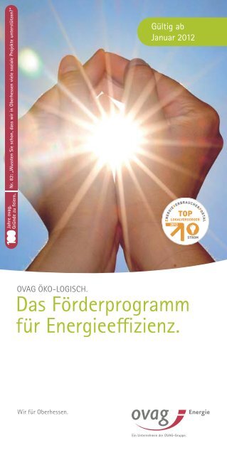 Das Förderprogramm für Energieeffizienz. - ovag Energie AG