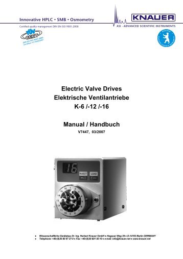 Electric Valve Drives Elektrische Ventilantriebe K-6 - KNAUER.NET ...
