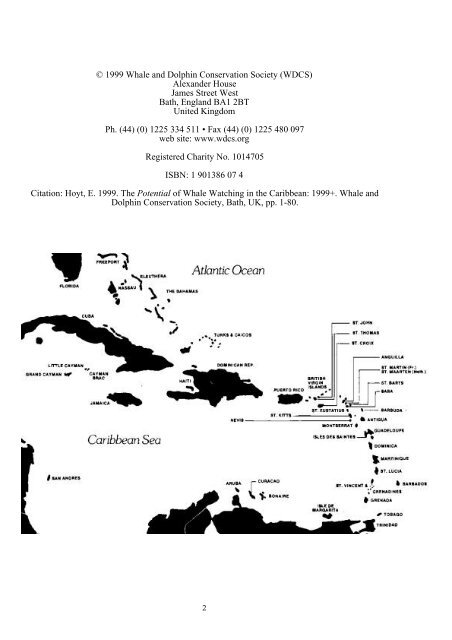 The Potential of Whale Watching in the Caribbean: 1999+