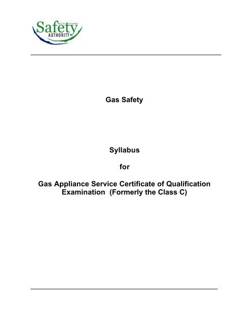 Gas Appliance Service Certificate of Qualification - BC Safety Authority