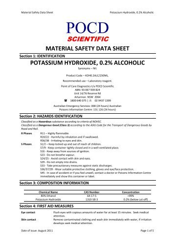 Potassium-Hydroxide - POCD Scientific