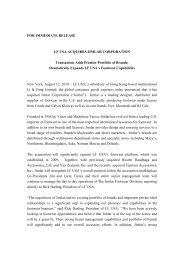 LF USA Acquires Jimlar Corporation - Li & Fung