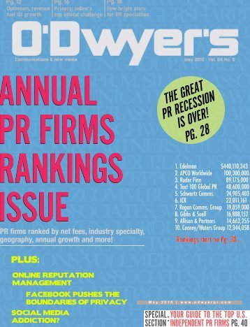 PR Firm Rankings - Odwyerpr.com