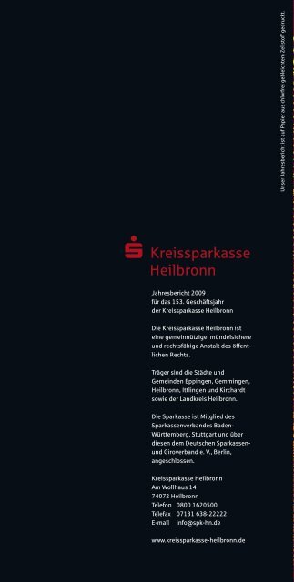 Jahresbericht 2009 - Kreissparkasse Heilbronn