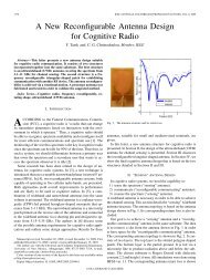 A New Reconfigurable Antenna Design for Cognitive Radio