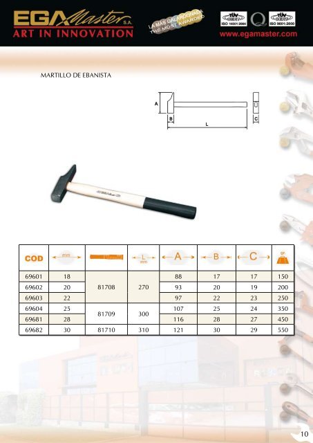 FICHA TÃCNICA MARTILLOS y PICOS - Ega Master