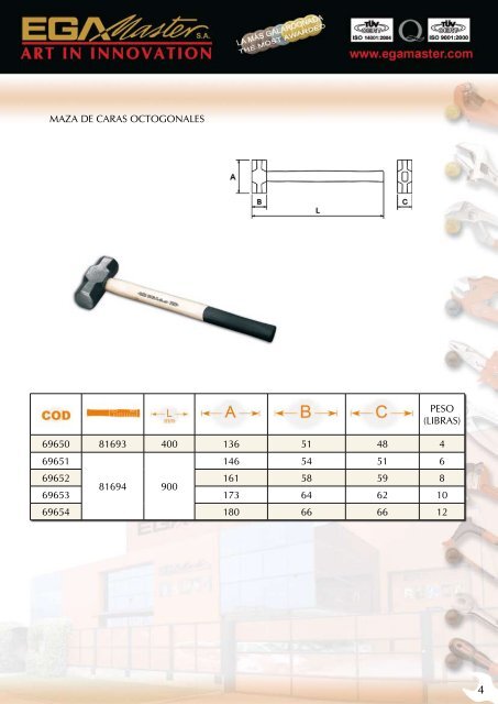 FICHA TÃCNICA MARTILLOS y PICOS - Ega Master