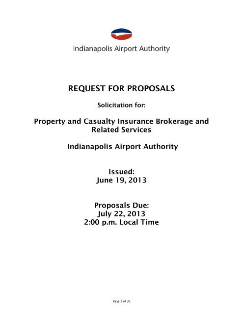REQUEST FOR PROPOSALS - Indianapolis International Airport