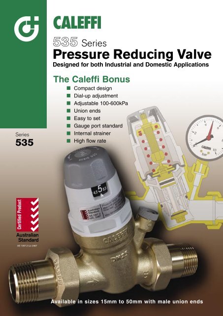 Pressure Reducing Valve - 535 Series Industrial - Pride Industries