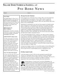 Pro Bono News - Ballard Spahr LLP