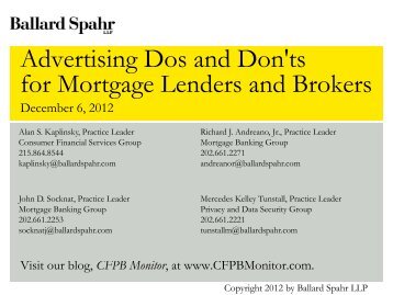 Advertising Dos and Don'ts for Mortgage Lenders and Brokers