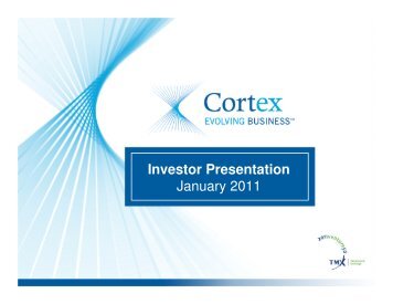 Investor Presentation January 2011 - Cortex Business Solutions Inc ...
