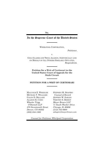 Cert. Petition -- Whirlpool Corp. v. Glazer (U.S. Supreme Court).pdf