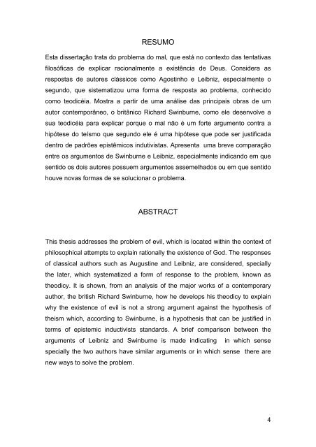 o teÃ­smo e o problema do mal em richard swinburne - FaJe