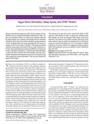 Vagus Nerve Stimulation, Sleep Apnea, and CPAP Titration