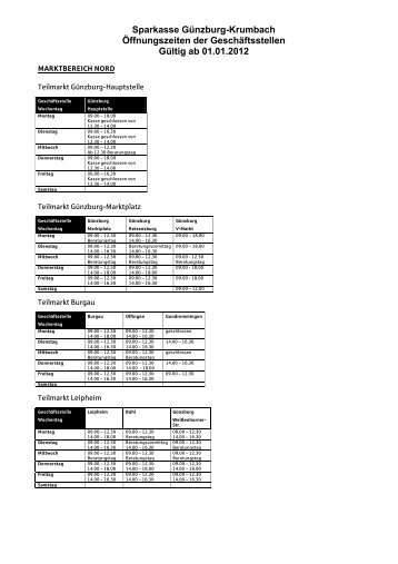 Sparkasse Günzburg-Krumbach Öffnungszeiten der ...