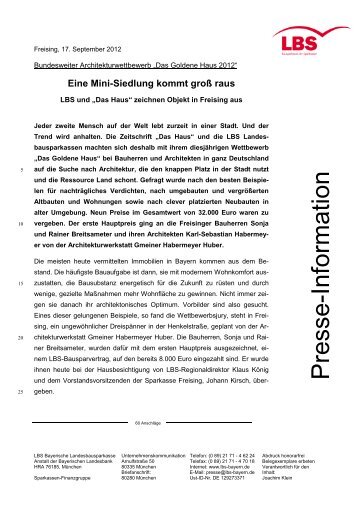 Eine Mini-Siedlung kommt groÃŸ raus - Sparkasse Freising