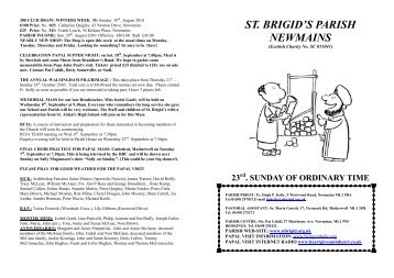 Parish Bulletin Sunday 5th. September 2010..wps - Saint Brigid's ...