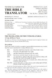THE BIBLE TRANSLATOR - UBS Translations