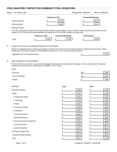 EasyFile CFTC Form PQR Template