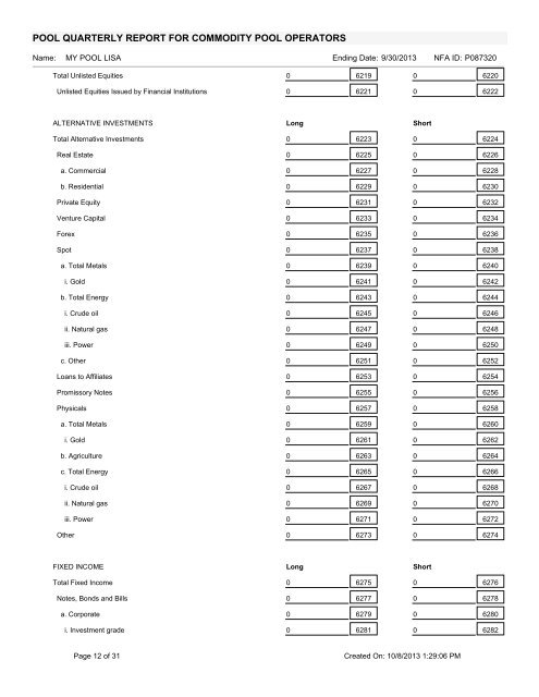 EasyFile CFTC Form PQR Template