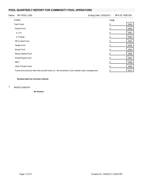 EasyFile CFTC Form PQR Template